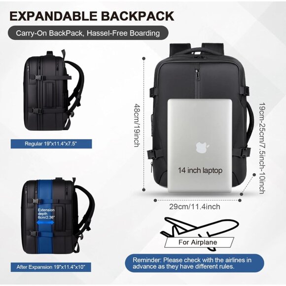 Vacuum Seal Backpack Travel with Pump, Expandable Vacuum Backpack with Air Compr - Picture 5 of 5